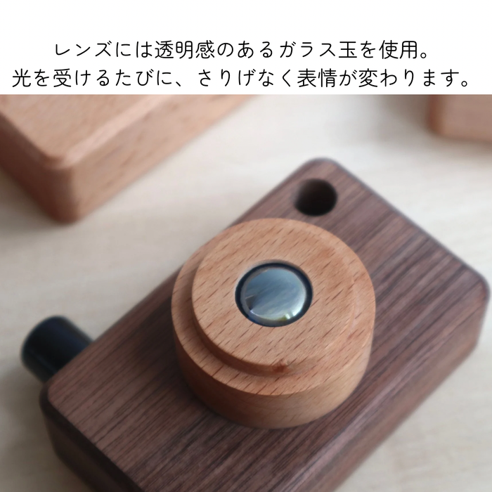 木製カメラ型印鑑スタンド｜高級銘木使用・全3種